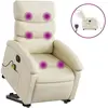 vidaXL Fauteuil inclinable de massage électrique crème similicuir
