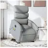vidaXL Fauteuil inclinable de massage électrique Gris clair Tissu