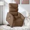 vidaXL Fauteuil inclinable de massage électrique Marron Tissu