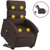 vidaXL Fauteuil inclinable de massage électrique Marron foncé Tissu