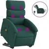 vidaXL Fauteuil inclinable de massage électrique Vert foncé Tissu