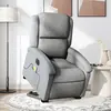 vidaXL Fauteuil inclinable de massage électrique Gris clair Tissu