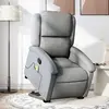 vidaXL Fauteuil de massage inclinable Gris clair Tissu