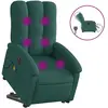 vidaXL Fauteuil inclinable de massage électrique Vert foncé Tissu