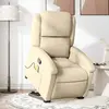 vidaXL Fauteuil inclinable de massage Crème Tissu