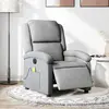 vidaXL Fauteuil de massage inclinable électrique gris clair tissu
