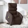 vidaXL Fauteuil inclinable de massage Marron foncé Tissu