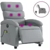 vidaXL Fauteuil de massage inclinable électrique gris clair tissu