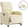 vidaXL Fauteuil inclinable électrique Crème Tissu