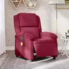 vidaXL Fauteuil inclinable massage électrique rouge bordeaux velours