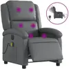vidaXL Fauteuil de massage inclinable électrique gris similicuir