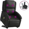 vidaXL Fauteuil inclinable de massage noir cuir véritable