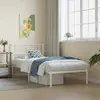 vidaXL Cadre de lit métal sans matelas avec tête de lit blanc 75x190cm