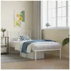 vidaXL Cadre de lit métal avec tête de lit blanc 80x200 cm