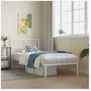 Cadre de lit métal avec tête de lit blanc 90x190 cm Vidaxl White