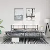 Vidaxl cadre de lit métal sans matelas avec pied de lit noir 193x203cm