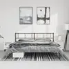 Vidaxl cadre de lit métal sans matelas avec tête de lit noir 193x203cm