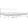 Vidaxl cadre de lit métal sans matelas et pied de lit blanc 193x203 cm