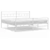 Cadre de lit métal sans matelas et pied de lit blanc 200x200 cm Vidaxl