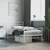Vidaxl cadre de lit métal sans matelas et pied de lit blanc 107x203 cm