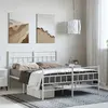 Vidaxl cadre de lit métal sans matelas et pied de lit blanc 135x190 cm