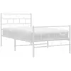 Vidaxl cadre de lit métal sans matelas et pied de lit blanc 100x190 cm
