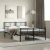 vidaXL Cadre de lit métal avec tête de lit/pied de lit noir 140x200 cm