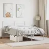 vidaXL Cadre de lit métal avec tête de lit blanc 150x200 cm