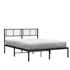 vidaXL Cadre de lit métal avec tête de lit noir 140x190 cm