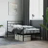 Vidaxl cadre de lit métal sans matelas avec pied de lit noir 107x203cm