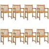 vidaXL Chaises de jardin lot de 8 56x55,5x90 bois massif d'acacia
