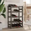 vidaXL Casier à bouteilles pour 20 bouteilles gris bois pin solide