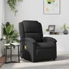 vidaXL Fauteuil de massage inclinable noir cuir véritable