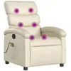 vidaXL Fauteuil inclinable de massage Crème Similicuir