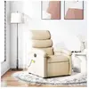 vidaXL Fauteuil de massage inclinable Crème Tissu