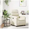 vidaXL Fauteuil inclinable Crème Similicuir