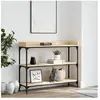 vidaXL Table console avec étagères chêne sonoma 100x30x80 cm