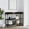vidaXL Table console avec étagères chêne fumé 100x30x80 cm