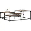 vidaXL Table basse chêne fumé 107x107x40 cm bois d'ingénierie