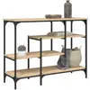 vidaXL Table console avec étagères chêne sonoma 100x35x75 cm