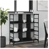 vidaXL Buffet noir 102x32x103,5 cm bois d'ingénierie