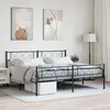 vidaXL Cadre de lit métal avec tête de lit/pied de lit noir 183x213 cm