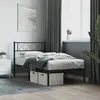 Vidaxl cadre de lit métal sans matelas avec tête de lit noir 75x190 cm