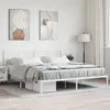 Vidaxl cadre de lit métal sans matelas et tête de lit blanc 183x213 cm