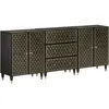 vidaXL Armoires latérales 3 pcs 60x33x75 cm bois massif de manguier