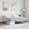 vidaXL Cadre de lit métal avec tête de lit blanc 200x200 cm
