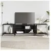 vidaXL Meuble TV noir 203x37x50 cm bois d'ingénierie