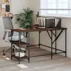 vidaXL Bureau chêne marron 139x139x75 cm bois d'ingénierie