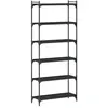 vidaXL Bibliothèque 6 niveaux noir 80x30x188 cm bois d'ingénierie