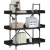 vidaXL Bibliothèque à 3 niveaux noir 100x33x108,5 cm bois d'ingénierie